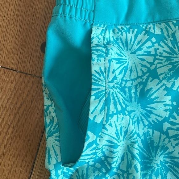 Columbia Girls Omni-Shade SPF Sun Protection Shorts L 14 16 Swim Blue Green - Picture 3 of 6